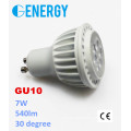 7w 30degree with white finish LED GU10 spotlight